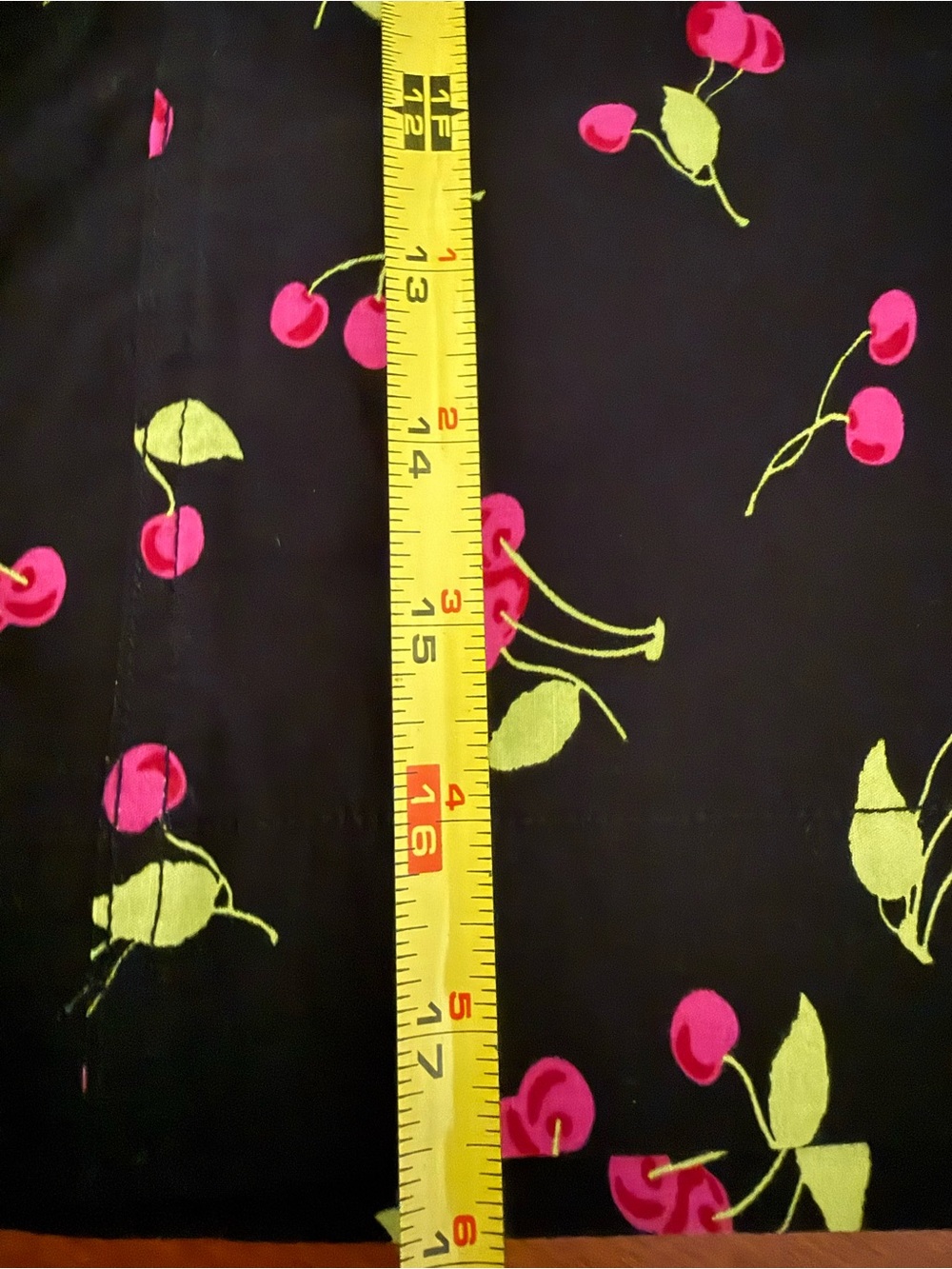 Anthropologie Maeve Black and Pink Cherry Print - Picture 6 of 7